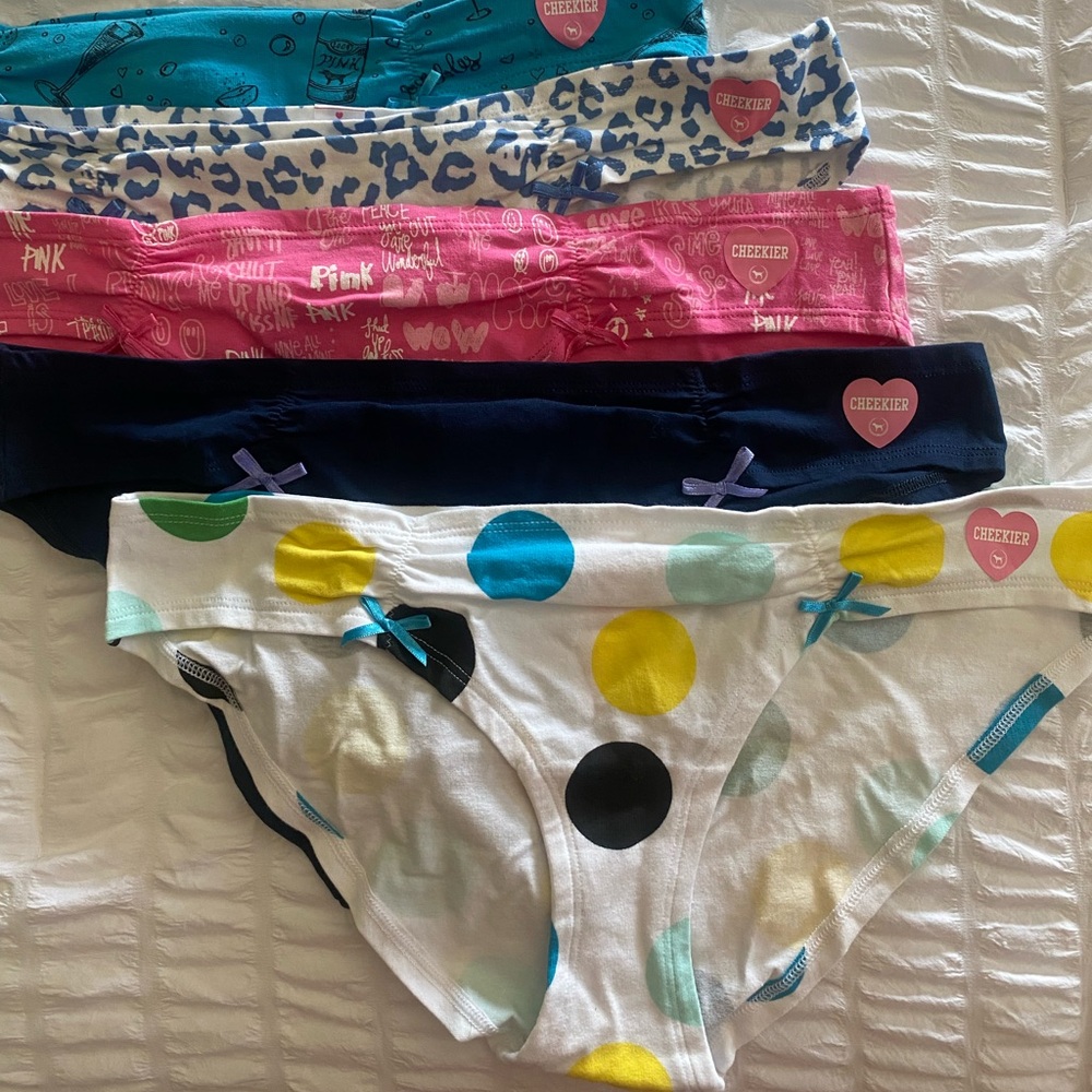 Victoria’s Secret PINK Vintage Panties (5) Low Rise Cheeky 2009. NOS with tags